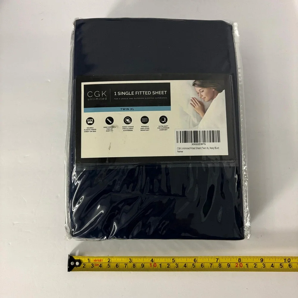 CGK Unlimited Twin XL Fitted Sheet Navy Blue Deep Pocket Ultra Soft New